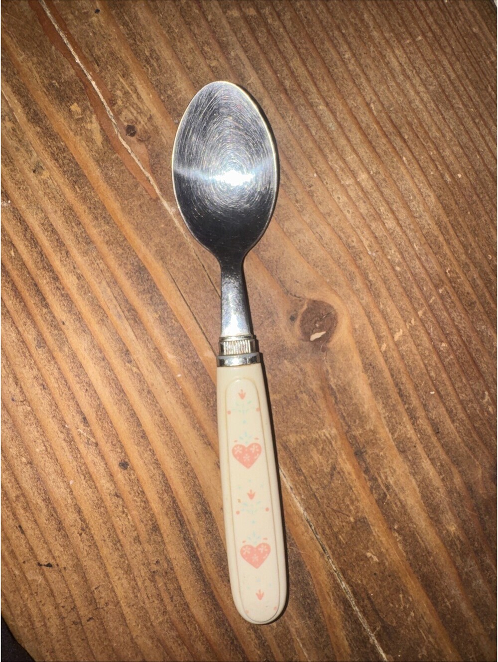 Vintage Corelle Forever Yours Replacement Flatware Oval Soup Spoon 7 5/8" Hearts
